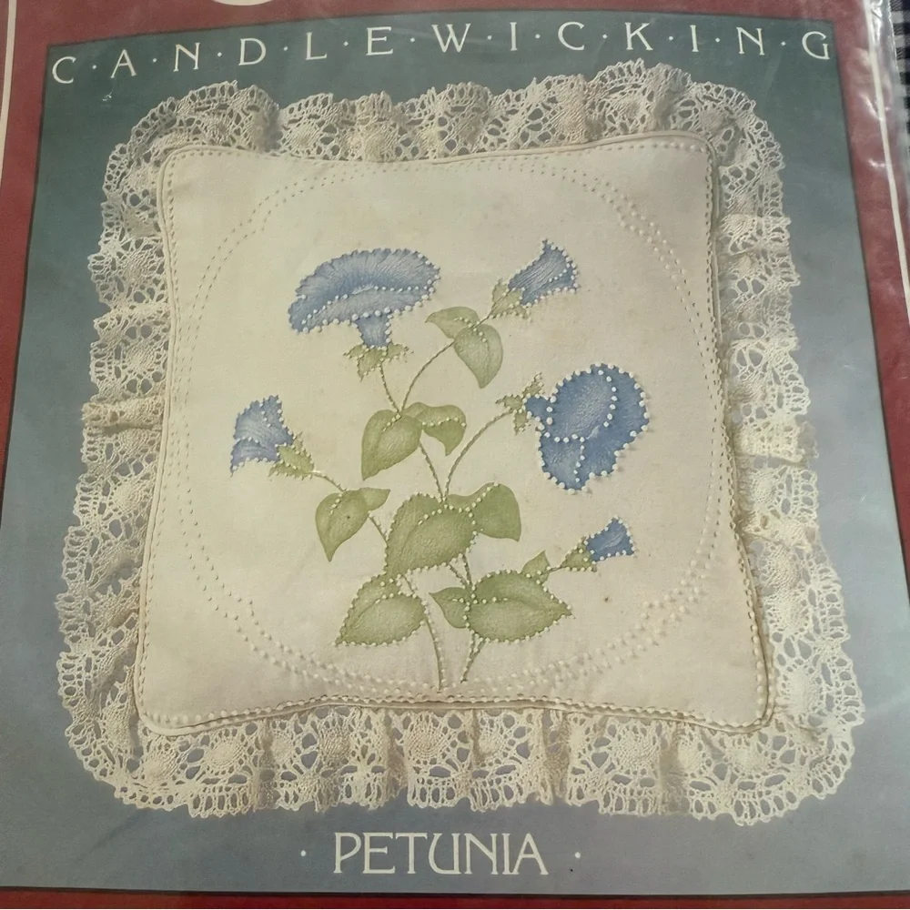 Cathy Needlecraft Candlewicking Pillow Kit with Floral Design